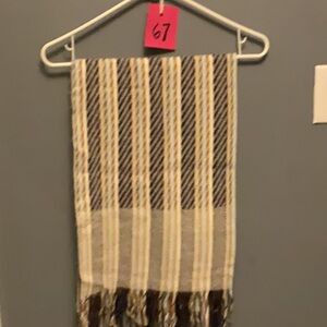 #67 Striped Warm Fringe Scarf